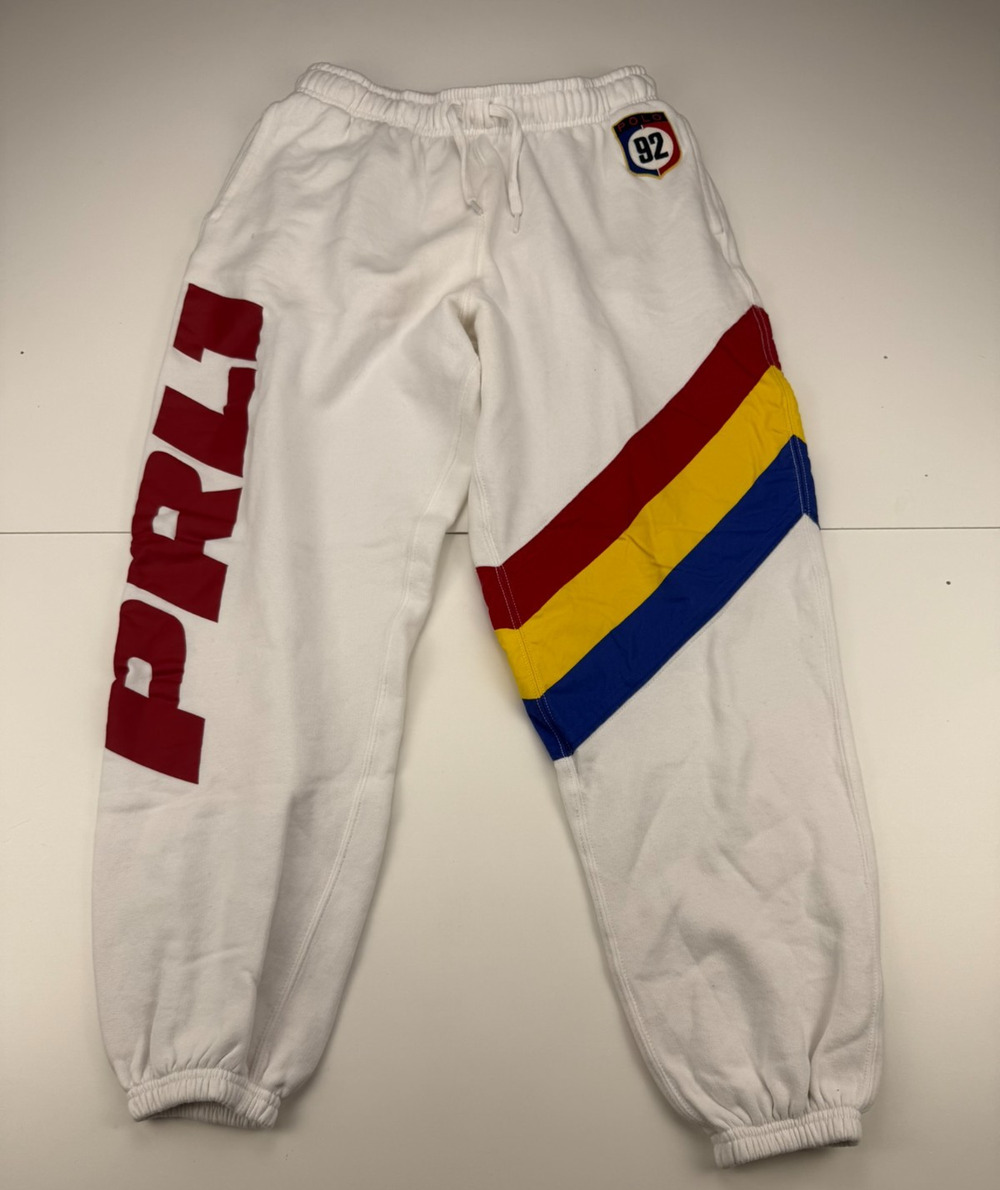 Polo Ralph Lauren Womens Logo Fleece Joggers White PRL1 Polo 92 Racing M
